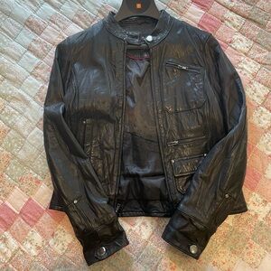 Black leather jacket